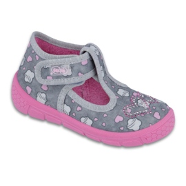 Befado Kinderschuhe 531P029 grau rosa