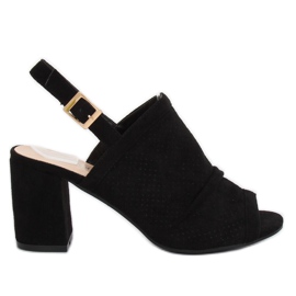 Schwarze Sandalen mit hohen Absätzen JM5840N Negro