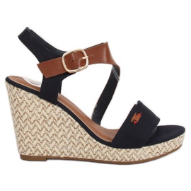 Keilsandalen BL-360 Navy braun marineblau