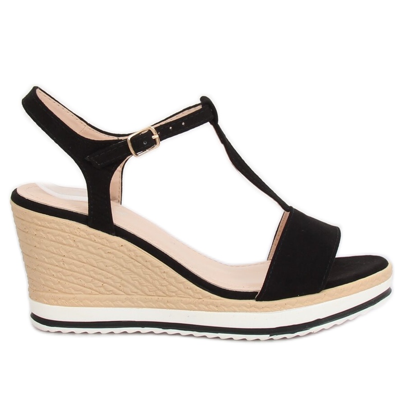 Schwarze Sandalen mit Keilabsatz H-59 Black