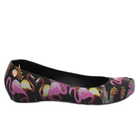 Meliski mit Flamingos schwarz CK85 Black lila mehrfarbig