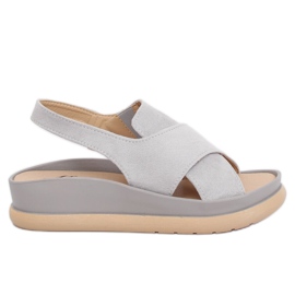 Graue Damensandalen G-202 Grau