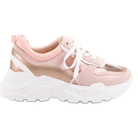 SHELOVET Transparente Sneaker auf der Plattform rosa
