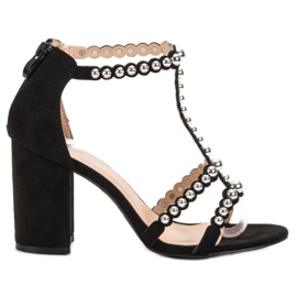 Laura Mode Stylische Sandalen schwarz