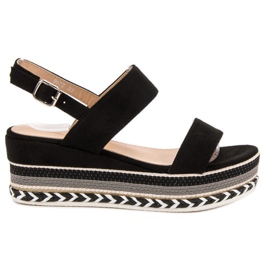 Primavera Boho Keilsandalen schwarz