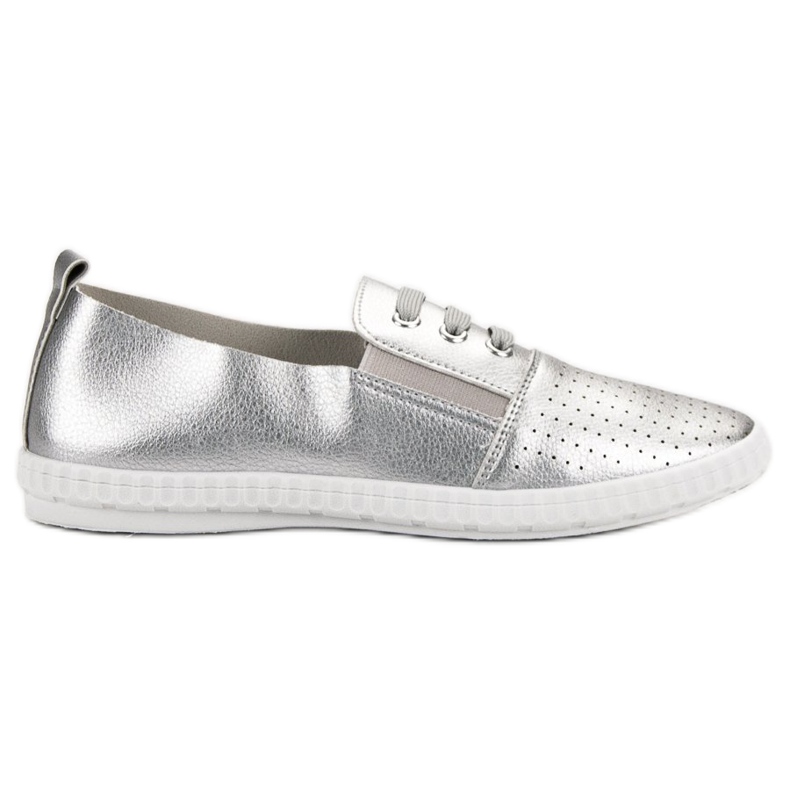 Super Mode Silberne Turnschuhe grau