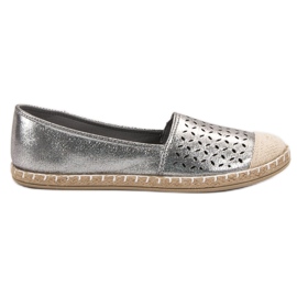 New Tlck Glitzer-Espadrilles grau