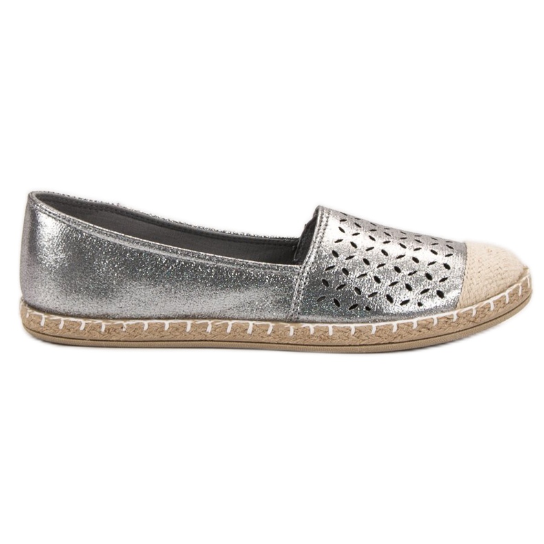 New Tlck Glitzer-Espadrilles grau
