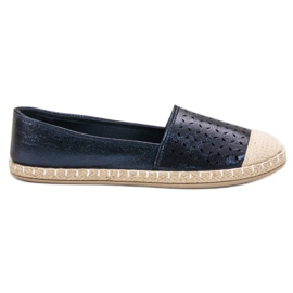 New Tlck Glitzer-Espadrilles marineblau
