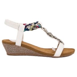 SHELOVET Sandalen mit Ornamenten weiß