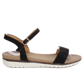 Schwarze Damensandalen S18-33 Schwarz