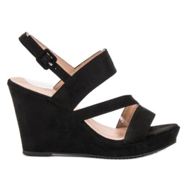 SHELOVET Keilsandalen schwarz