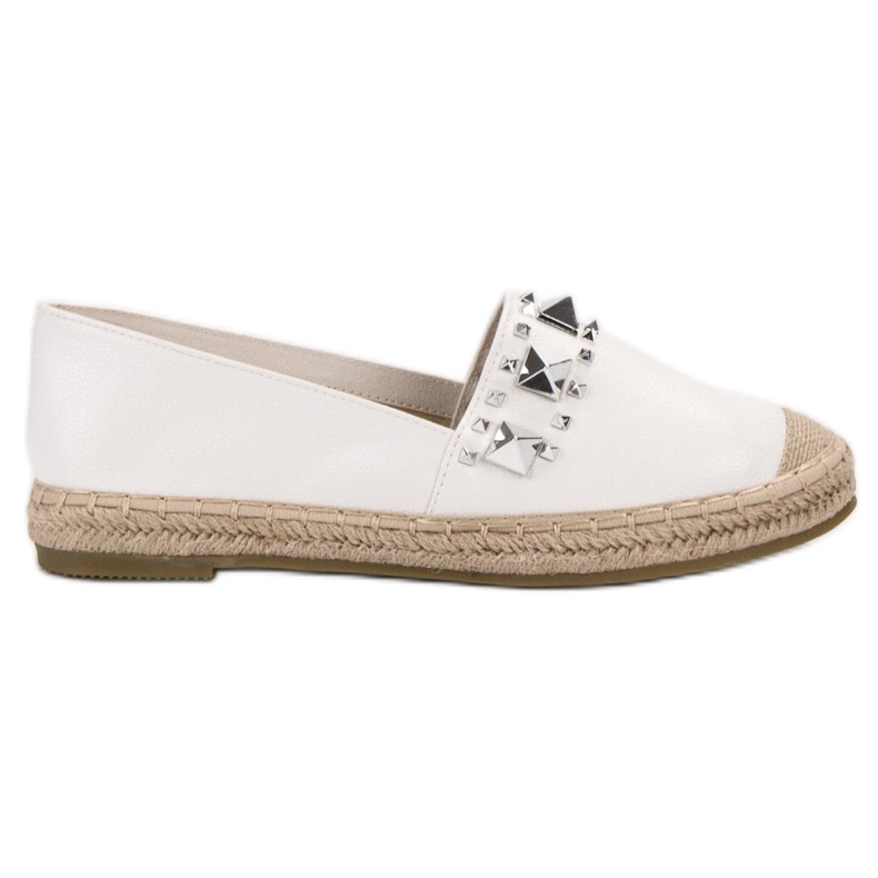 Janessa Espadrilles mit Nieten weiß