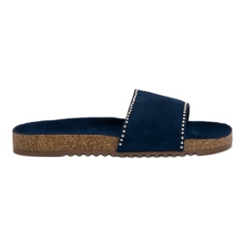Goodin Wildleder Hausschuhe marineblau