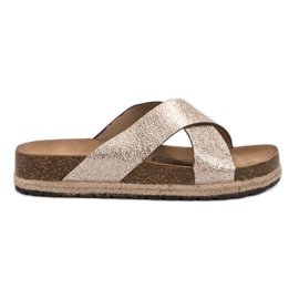 Goodin Bequeme goldene Hausschuhe