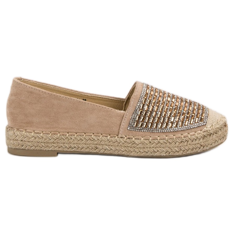 Vices Espadrilles mit Cubic Zirkonia Schraubstöcken braun