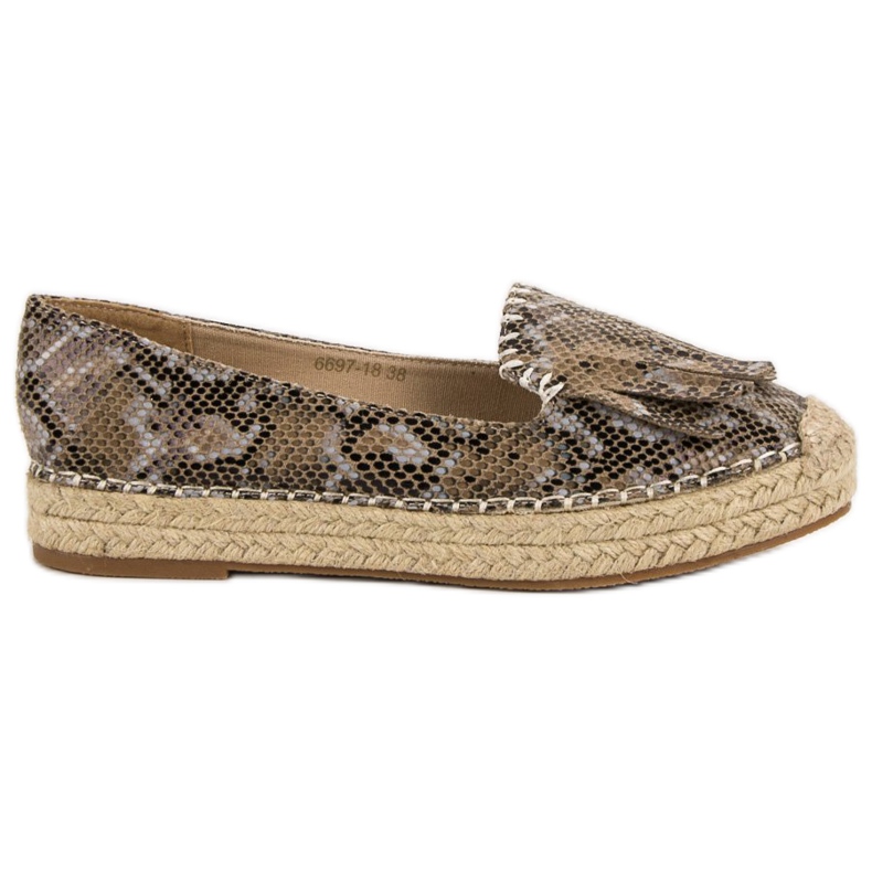 VICES Espadrilles mit Schlangenmuster braun mehrfarbig