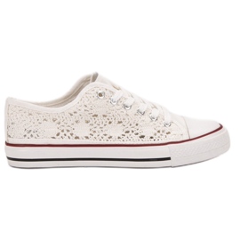 Renda Spitzenturnschuhe weiß