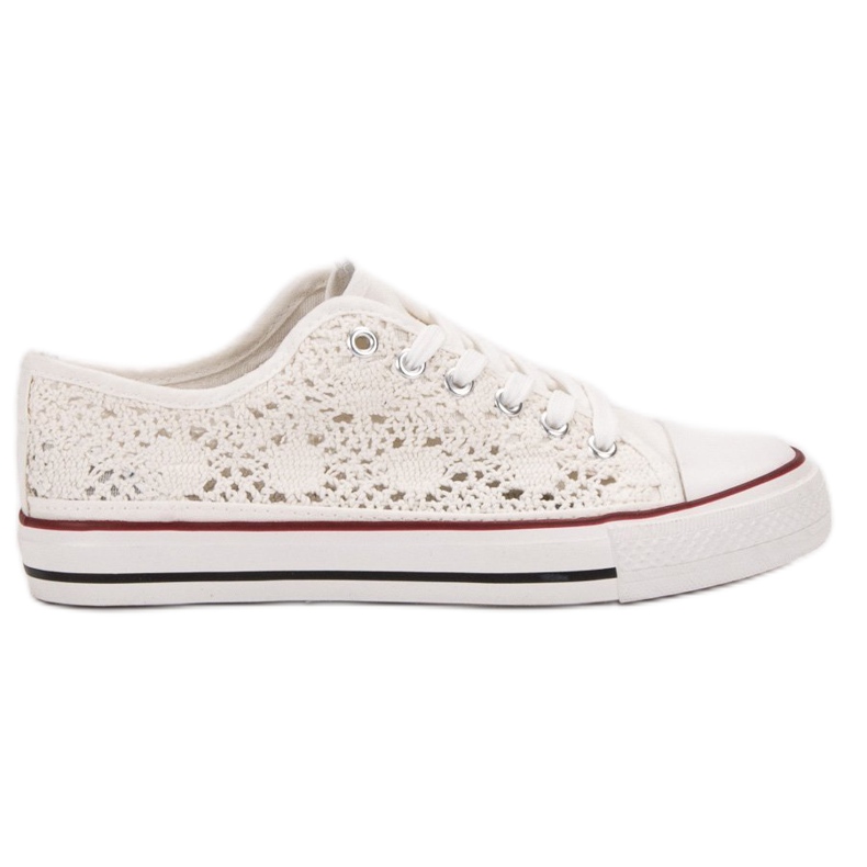 Renda Spitzenturnschuhe weiß