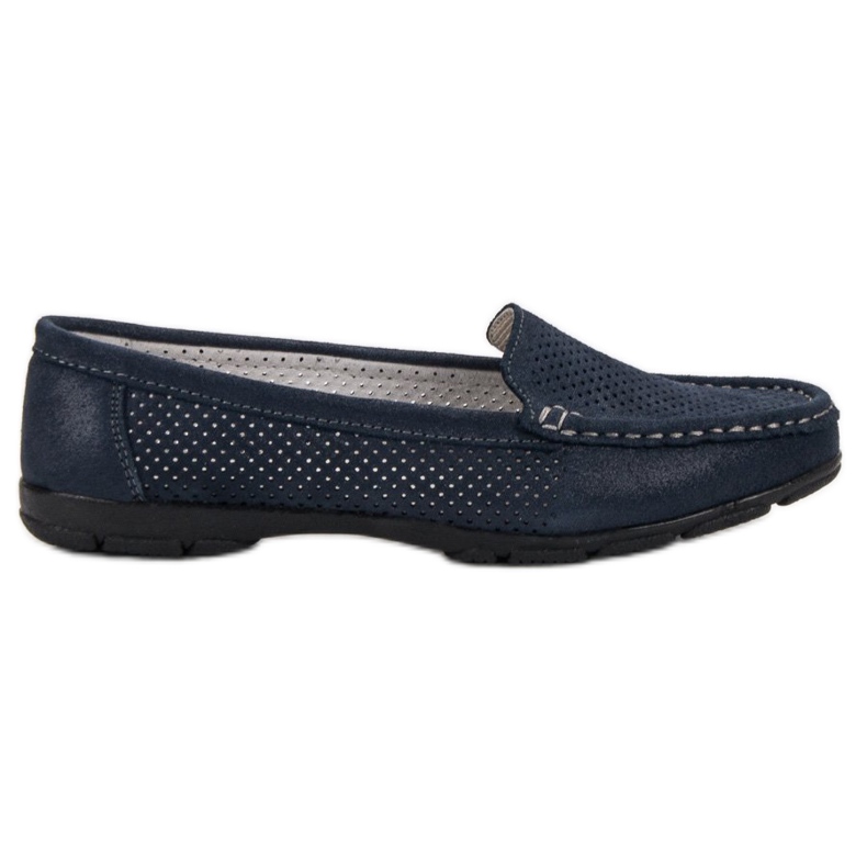 VINCEZA Lederslipper navy blau
