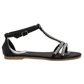 L. Lux. Shoes Flache Sandalen schwarz