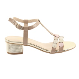 Damen Sandalen Gamis 3661 beige gestreift braun gelb