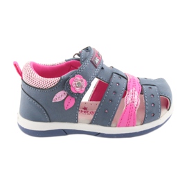 American Club American DR18 Mädchensandalen aus Denim blau rosa