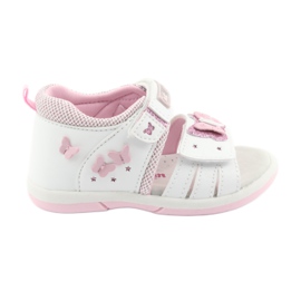 American Club American DR19 weiße Schmetterlings-Mädchensandalen rosa