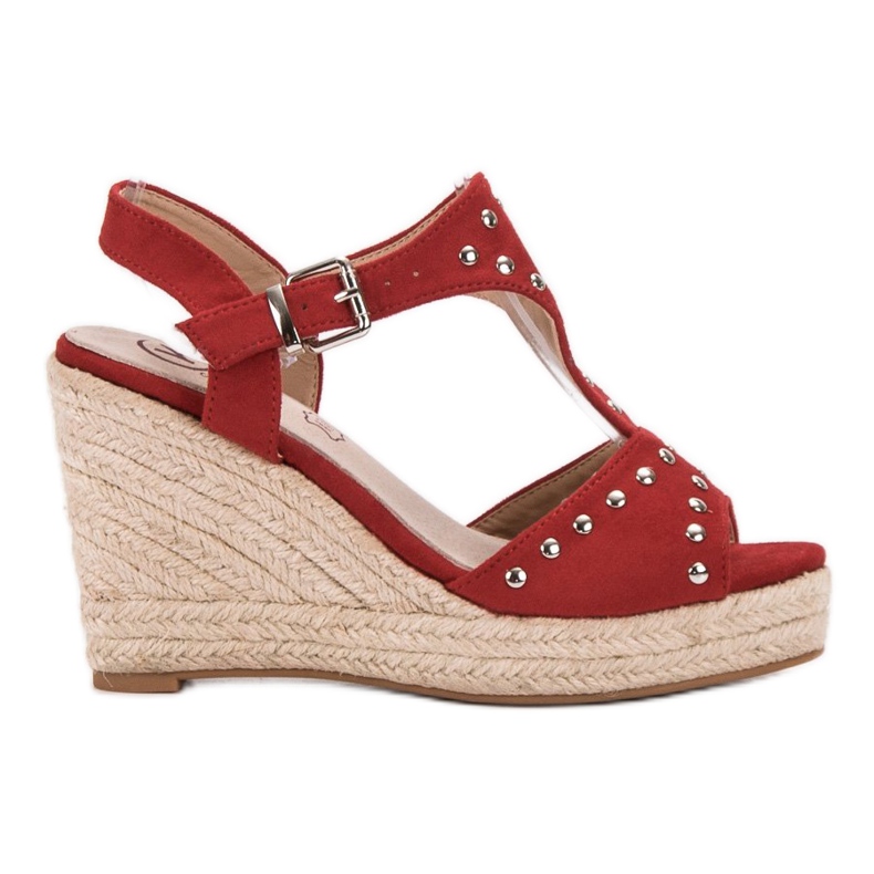 Kylie Sandalen mit Strasssteinen rot