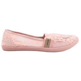 SHELOVET Ballerinas aus Spitze rosa