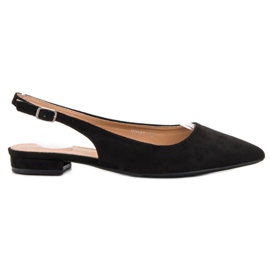 SHELOVET Modische Ballerinas aus Wildleder schwarz