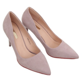 Pumps mit lila Absatz E22369 Lila