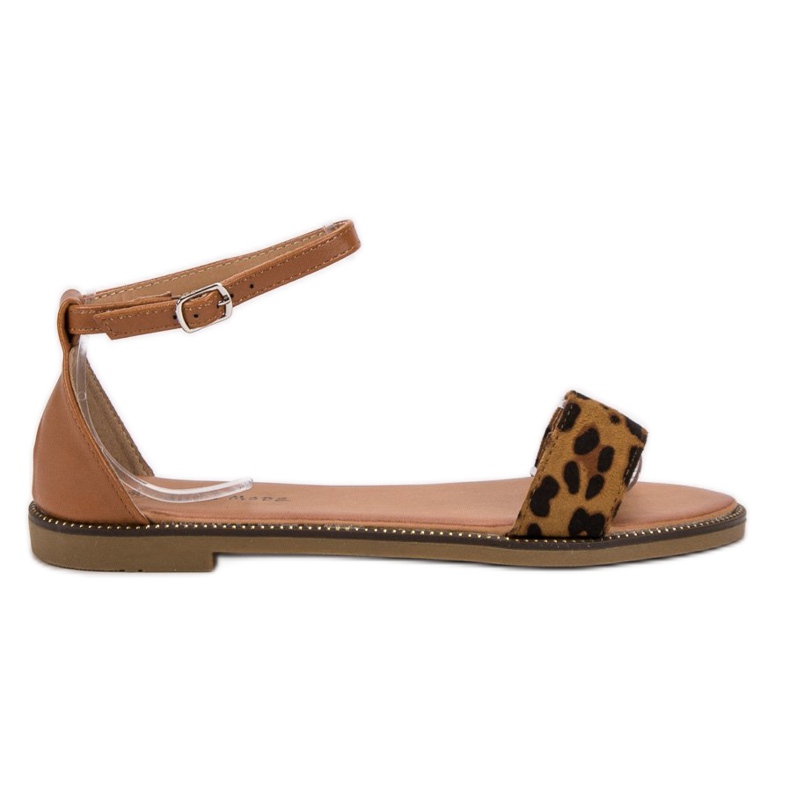 Laura Mode Klassische flache Sandalen braun