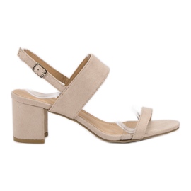 Ideal Shoes Modische Damensandalen beige