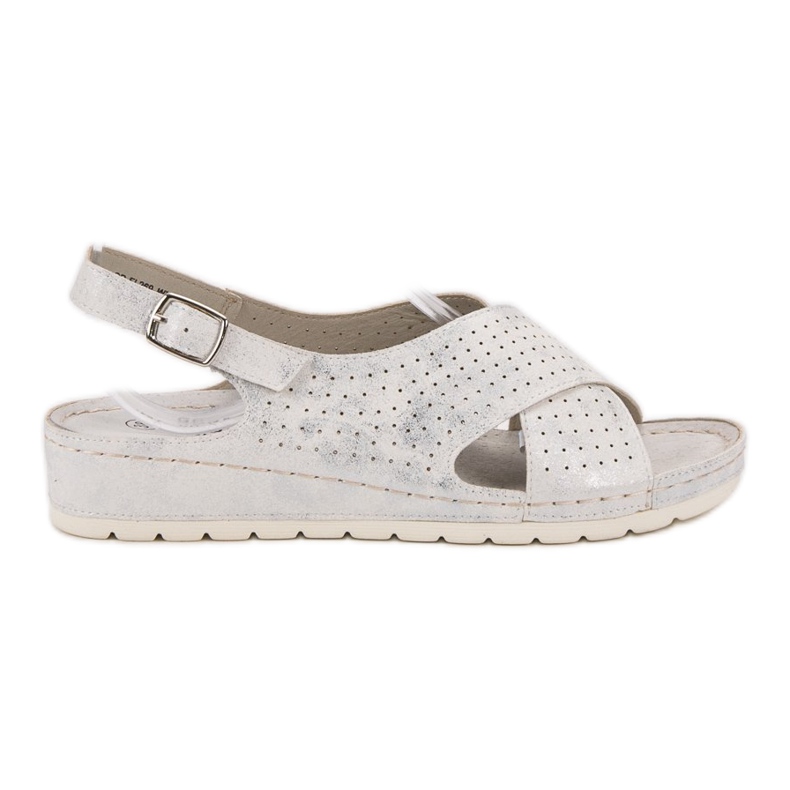 Goodin Sandalen auf der Plattform weiß