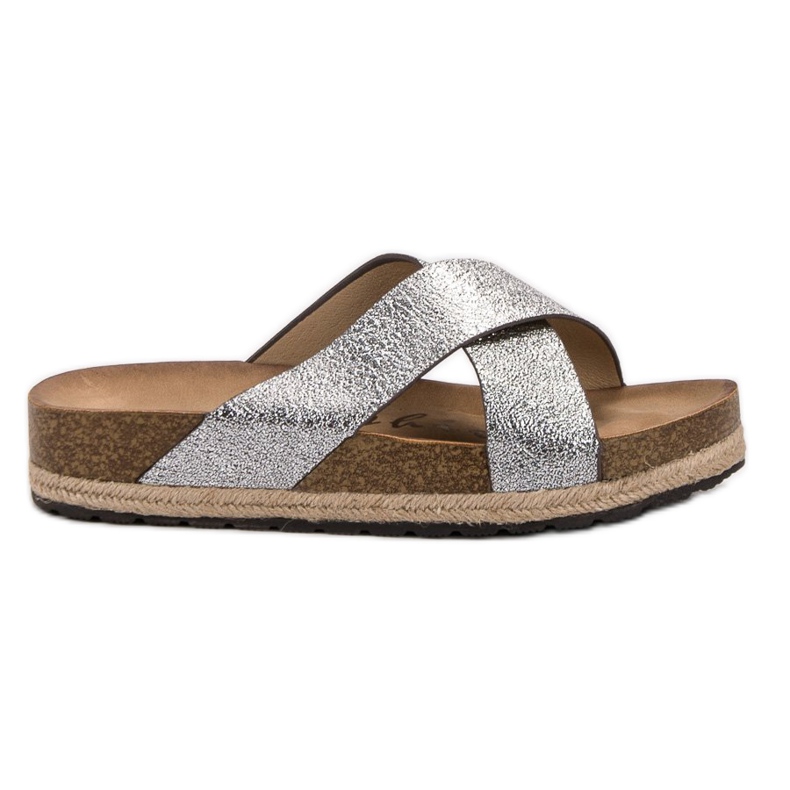 Goodin Bequeme silberne Hausschuhe grau