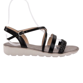 Kylie Schwarze Sandalen auf der Plattform