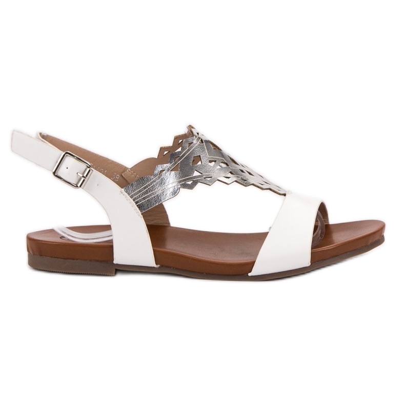 Kylie Stylische flache Sandalen weiß