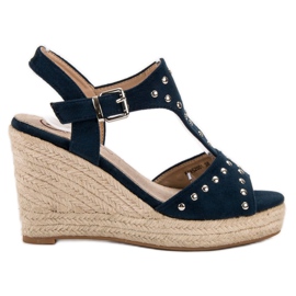Kylie Sandalen mit Strasssteinen marineblau