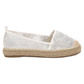 SHELOVET Espadrilles aus Spitze weiß