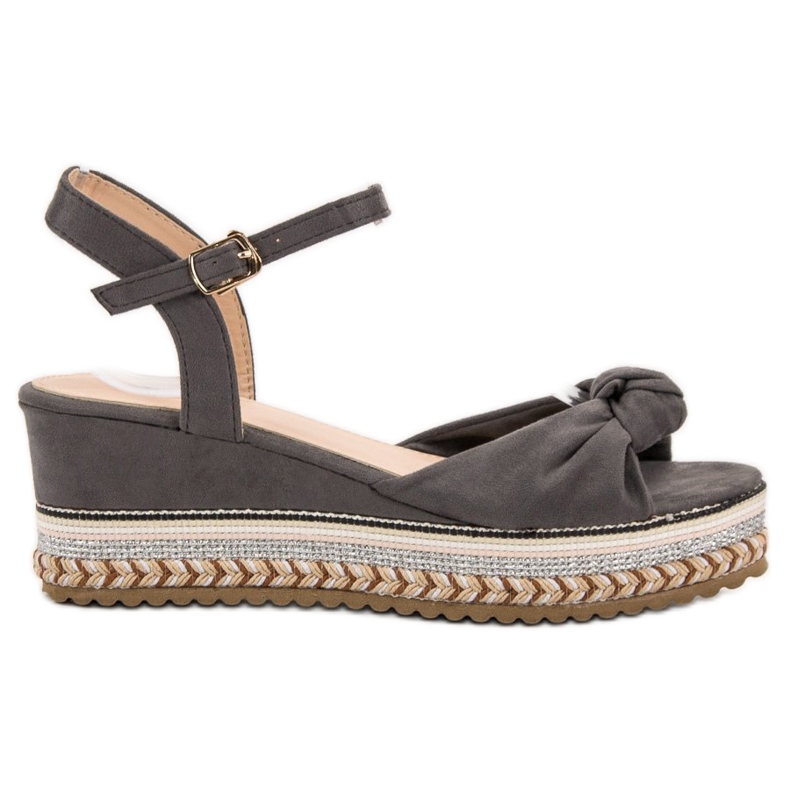 Groto Gogo Espadrilles-Sandalen aus Wildleder grau