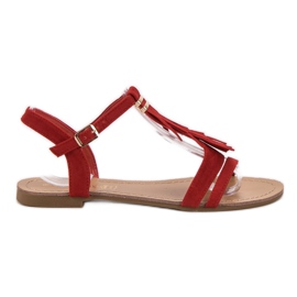 Queen Vivi Sandalen mit Fransen rot