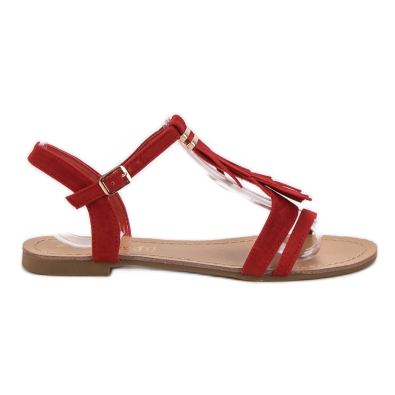 Queen Vivi Sandalen mit Fransen rot