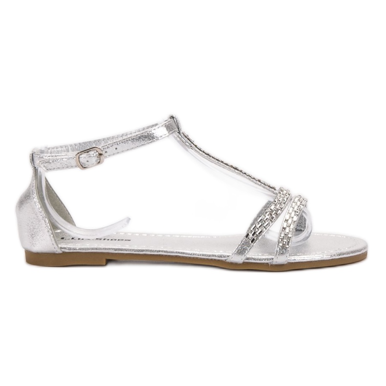 L. Lux. Shoes Flache Sandalen grau