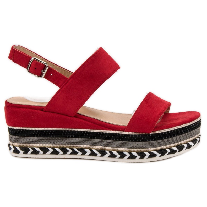 Primavera Boho Keilsandalen rot