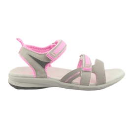American Club HL12 Mädchensandalen grau rosa
