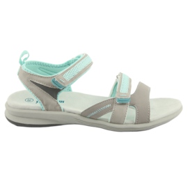 American Club HL12 Mädchensandalen grau grün