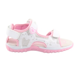 American Club Sportsandalen für Mädchen weiß grau rosa