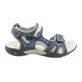 American Club RL18 marineblaue Jungensandalen grau