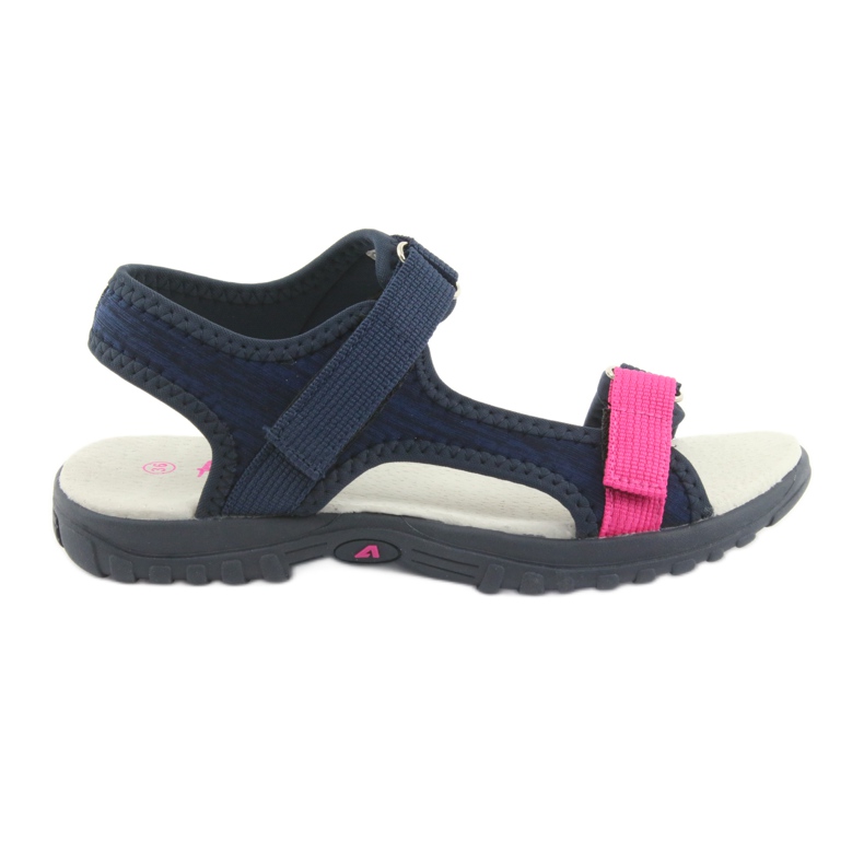 Sandalen mit einem American Club RL10 Marine-Ledereinsatz rosa navy blau